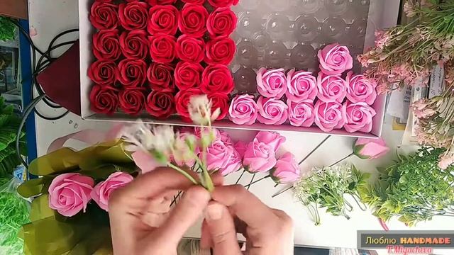 ?Мыльные РОЗЫ! Мастер-класс БУКЕТЫ! как красиво оформить 1цветок!? DIY FLOWER SOAP GIFTS!