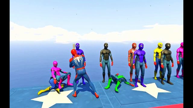 GTA 5 Epic Ragdoll Spiderman vs Super heroes funny fail/jump EP.4 (euphoria physics) смотреть онлайн
