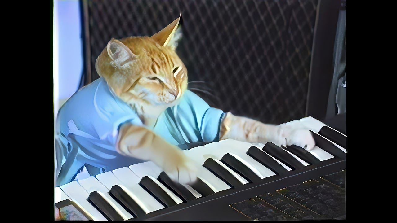 KEYBOARD CAT ! (8K 60fps) Улучшенный мем 
