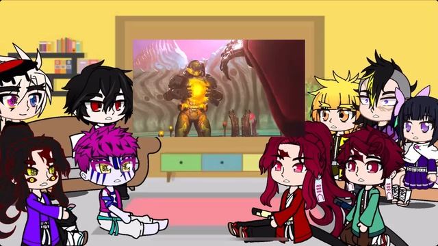 Demon slayer:реакция охотников и демонов на Doom смотреть онлайн