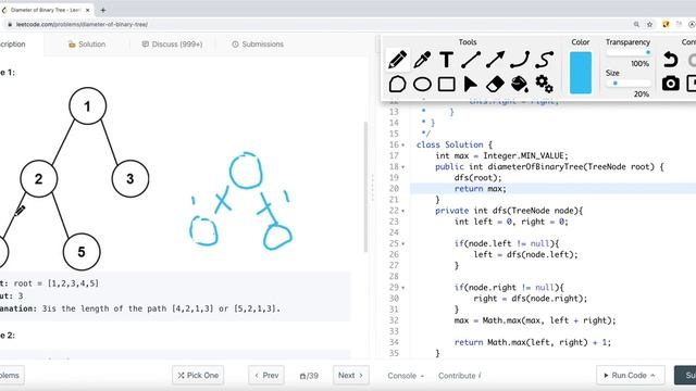 [Java] Leetcode 543. Diameter of Binary Tree [Binary Tree #11]