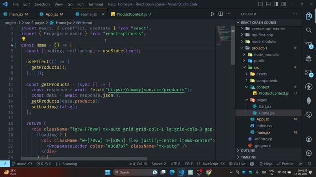 Implementing Context API in PROJECT -1 | Complete React Course in Hindi #12 смотреть онлайн