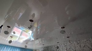 натяжной потолок после слива воды