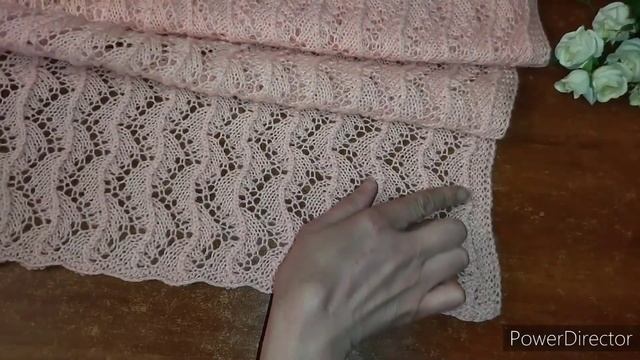 Палантин спицами / нежный и изящный #палантинспицами #палантин