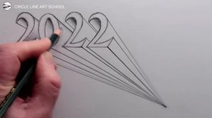 How to Draw 2022 Numbers 3D Trick Art on Line Paper