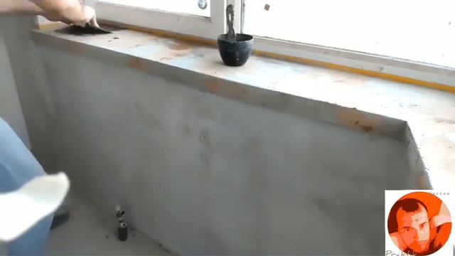 Подоконник в стиле лофт. Полированный бетон.