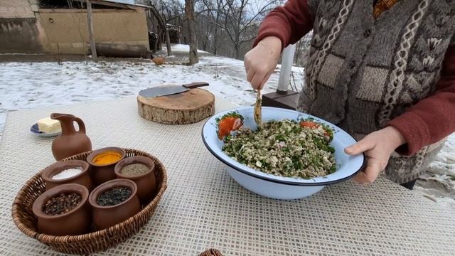 Готовим Кутабы из Требухи на Костре. Азербайджанская Кухня