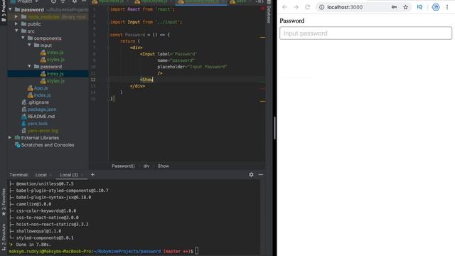 REACT STYLED COMPONENTS TUTORIAL. How to create password input component with Styled Components?
