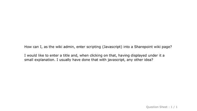 HTML : How to enter Javascript into a wiki page?