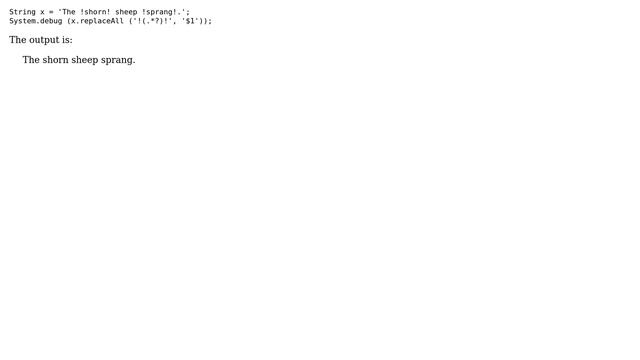 Please explain the replaceall method in the code below and how the output is not replace by $1 смотреть онлайн