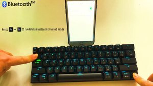 Mini 60% Motospeed CK62 RGB Gaming Mechanical Keyboard 61 Keys USB Wired/Bluetooth Dual Mode