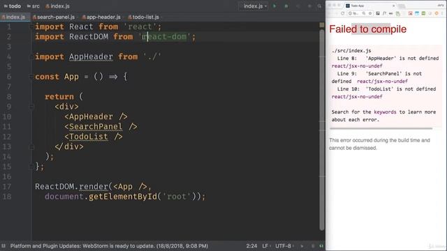 React & Redux. 013 Структура React проекта часть 1 смотреть онлайн