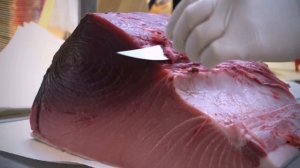 Демонстрационное Шоу Гигантский ГОЛУБОЙ ТУНЕЦ, Разделка, САШИМИ...