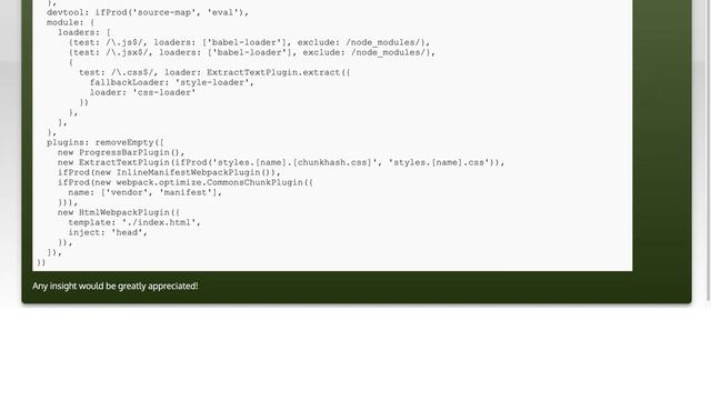 Webpack config object validation error: "loader" must be a string