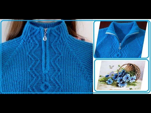 Джемпер с замком. Часть 1 - Горловина. смотреть онлайн