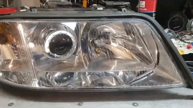 Замена линз Audi A6 c5 на Hella 3R Ultimate и скрытая установка ксенона.