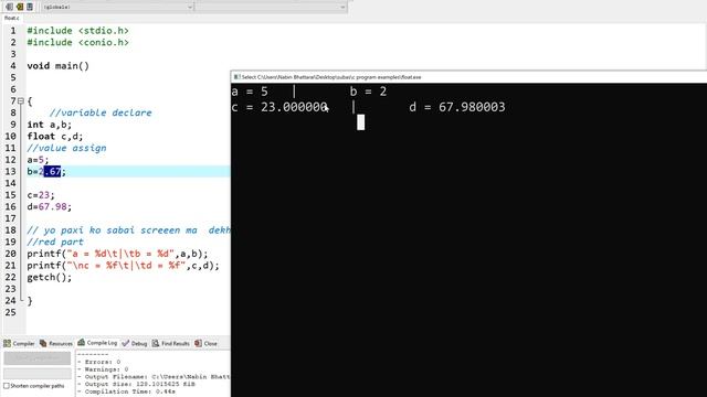Character, Float and long, double Data types in C program with pratical example | HSEB,NEB in nepal
