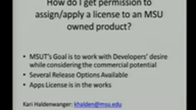 Open Licenses and Web/Code Development at MSU