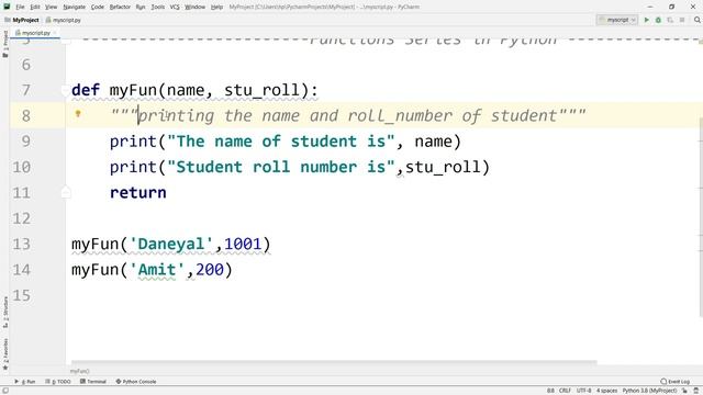 #51 Python Tutorial for Beginners | function in Python | User Define Function