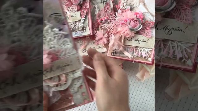 Обзор открыток к 8 марта. Скрапбукинг смотреть онлайн