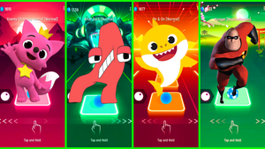 Pinkfong VS Alphabet Lore VS Baby Shark VS The Incredibles Coffin Dance EDM Rush Tiles Hop