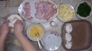 Куриное филе с сыром, маслом и укропом | Отбивное филе с начинкой