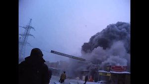 ПОЖАР НА СТРОЙ. ЯРМАРКЕ "СЛАВЯНСКИЙ МИР" 41км.МКАД