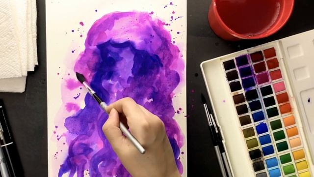 МЕДУЗА • Как поэтапно нарисовать медузу акварелью • Акварельная техника • Акварель для начинающих