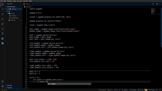 Python game in 10 minutes | pong with Pygame смотреть онлайн