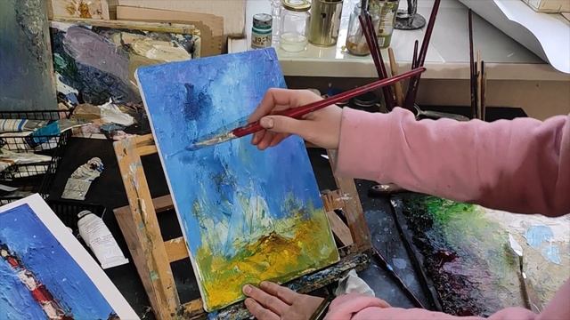 Мастер-класс Маяк. Как быстро научиться писать маслом. Пишем мастихином и кистью. смотреть онлайн