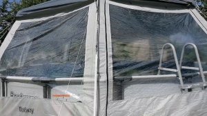 Установка шатра Бествей 58612 над бассейном Bestway Steel Pro Max 56462, 549х122 см и укрепление.
