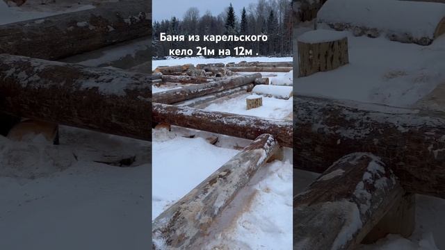 Баня из сухарника . Размер 12м на 21м , с обходной террасой по периметру . #баня #дом #shots#дом