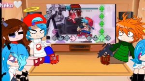 ?FNF + NuSky react to Rush E but Ruv and BF Sing It?