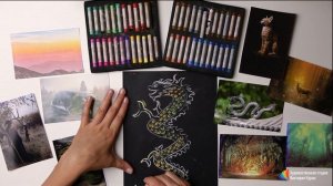 Уроки рисования онлайн ✍ Дракон сухой пастелью