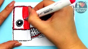 DIY Супер Крутая открытка ⭐ БОКСИ БУ и ХАГГИ ВАГГИ ⭐Project: Playtime ► Рисунки Юльки