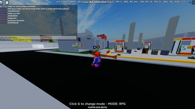 showcasing some cheat codes in voxels destructions physics (new code)
