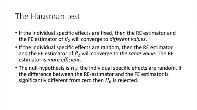 The Hausman test for random effects смотреть онлайн