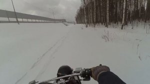Мотоцикл Минск зимой