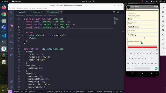 Create Contact Form in React Native смотреть онлайн