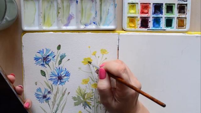 Рисуем полевые цветы смотреть онлайн