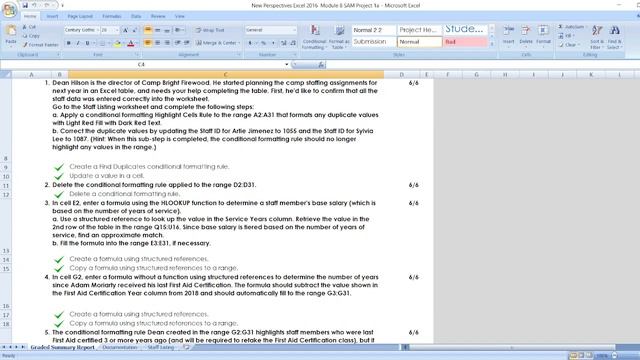 New Perspectives Excel 2016 | Module 8: SAM Project 1a #newperspective #module8 #samproject1a