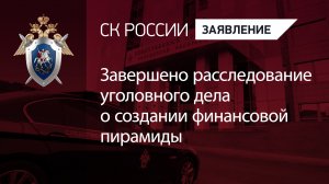 Завершено расследование уголовного дела о создании финансовой пирамиды