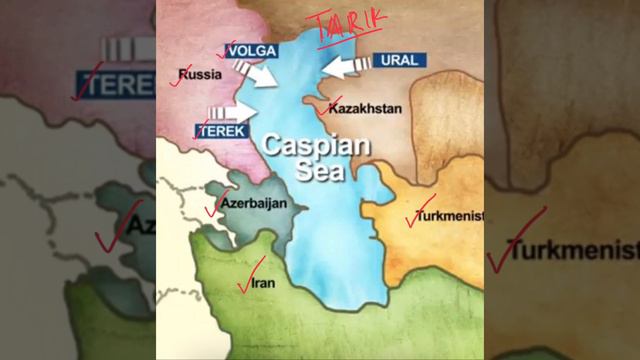 Caspian Sea bordering countries #upsc #tnpsc #map #geography #ias