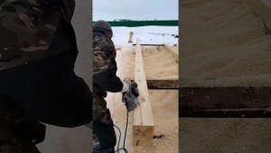 острожка бруса электрорубанком и снятие фаски
