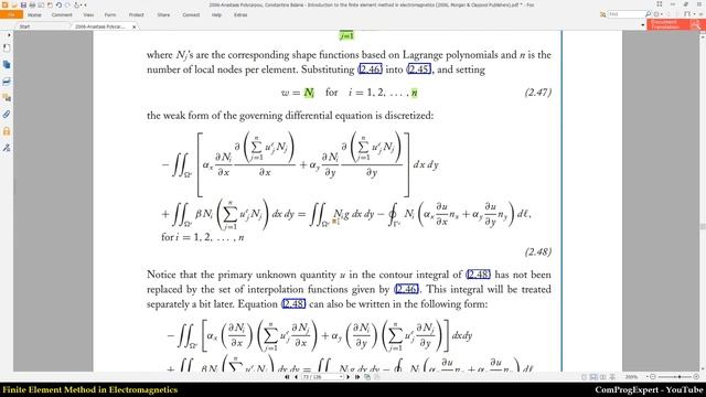 Galerkin formulation of the 2D generic equation: (Finite Element Method in Electromagnetics #23) смотреть онлайн