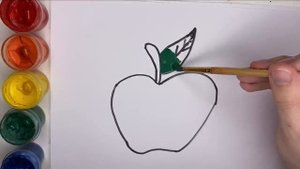 Рисование Яблоко для детей детские рисунки видео