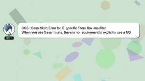 CSS : Sass Mixin Error for IE specific filters like -ms-filter