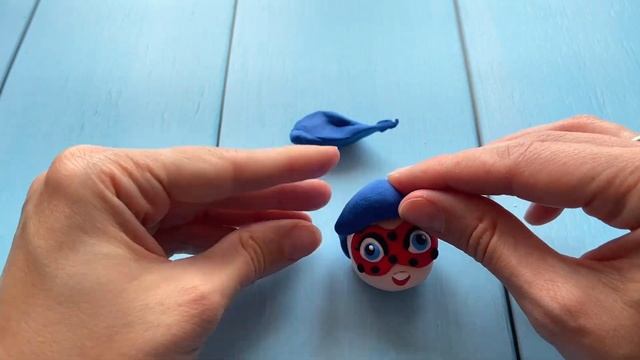 Как слепить куколку Леди Баг из воздушного пластилина. Лепка для детей. Ladybug clay.