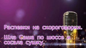 Распевки на скороговорки.9.Шла Саша по шоссе и сосала сушку.