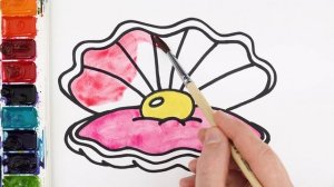 Рисуем и раскашиваем жемчужину в раковине! \\ Рисование для девочек! Давайте рисовать  вместе!